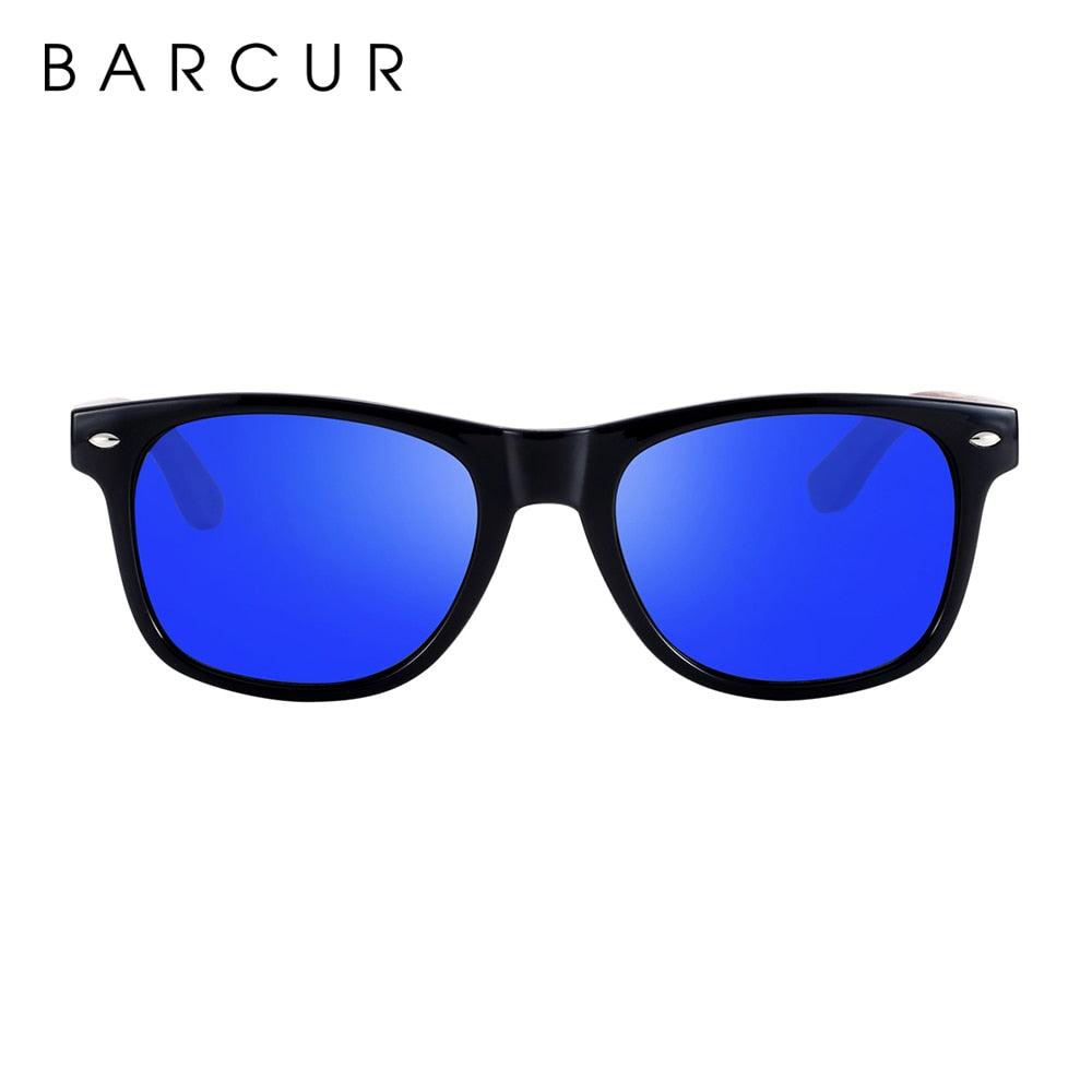 BARCUR Sunglasses Anti Blue Night Vision Mirror Free Wood Box