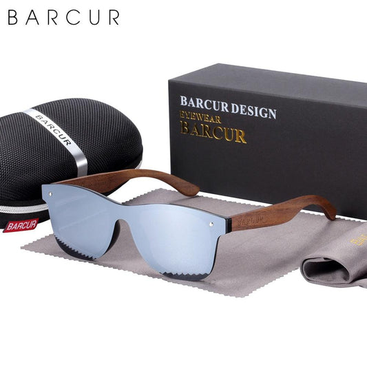 BARCUR Walnut Sunglasses Polarized Carauana Store