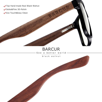 BARCUR Wood Anti Blue Ray Glasses Computer Glasses Optical Eye UV Blocking Gaming Filter Eyewear - CaRaUaNa Fashion