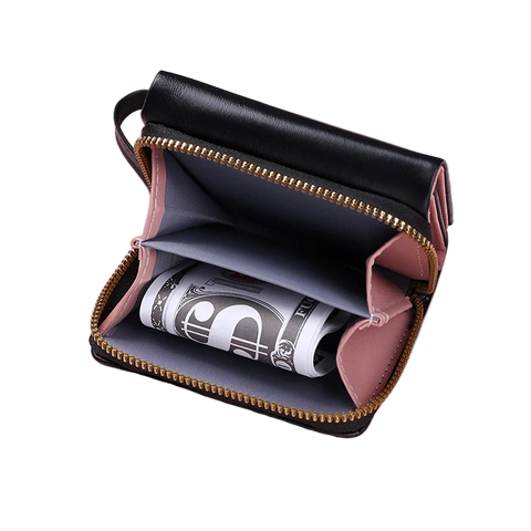Women’s Tri-Fold Wallet – PU Leather Short Wallet