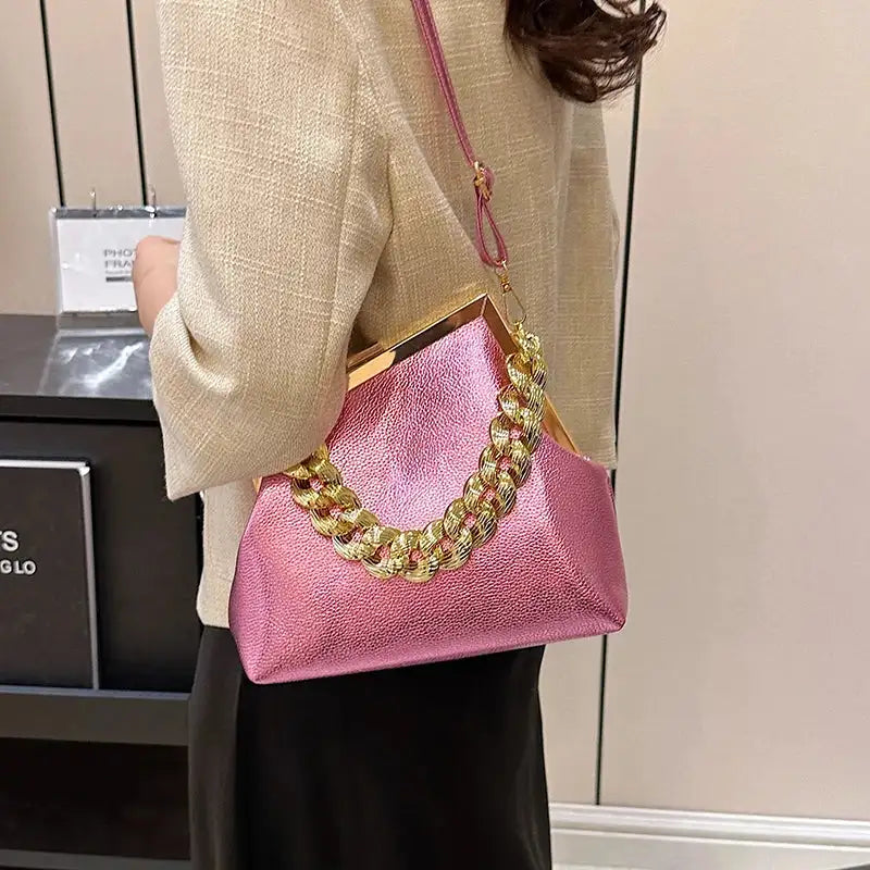 Carauana UNIU Knitted Crossbody Bag NEW COLLECTION pink in hand