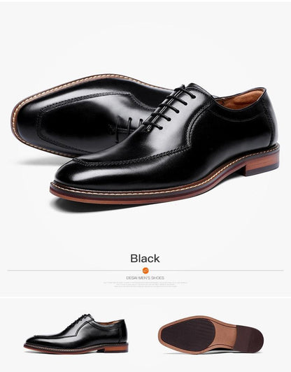 Desai Men Dress Shoes Oxfords Genuine Leather Italian Formal Shoes