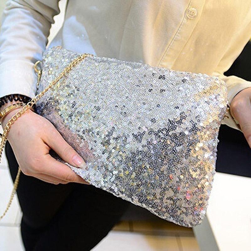 Evening Clutch Bag Glitter Sequin Handbag