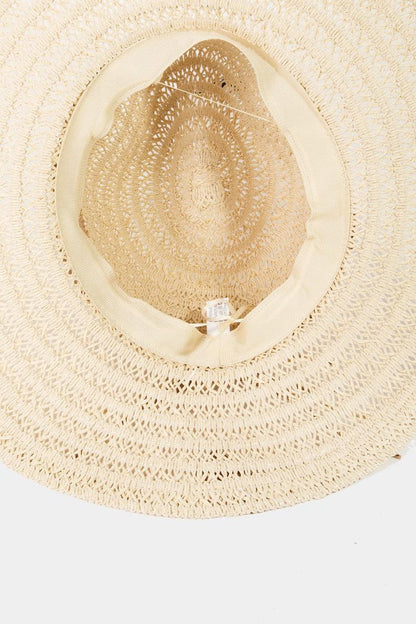 Fame Contrast Straw Braided Sun Hat