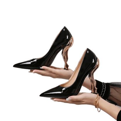 Fashionable Women's Strange Heels Pumps | Patent Leather