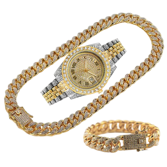 Gold and silver watch with matching bracelet