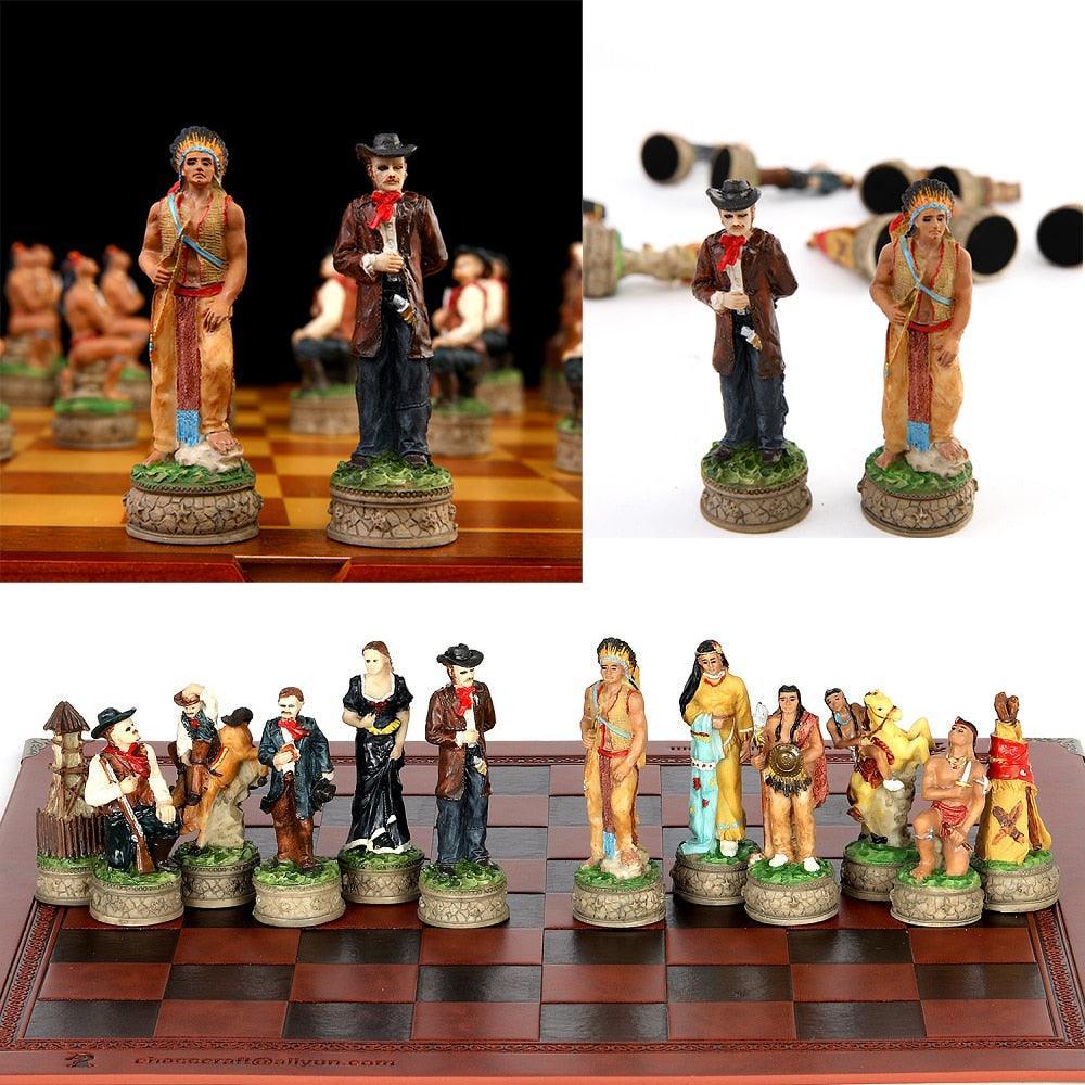 Historical Theme Resin Chess Figures 32 Painted Chess Game Gift Collection