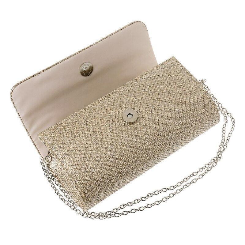 Ladies Handbag Wedding Luxury Chain Crossbody Bags Gold Silver Evening Party Clutch and Purse Female