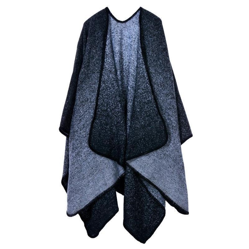 Lattice Women Travel Shawl Imitation Cashmere European National Style Fork Thickened Cloak Ponchos Capes