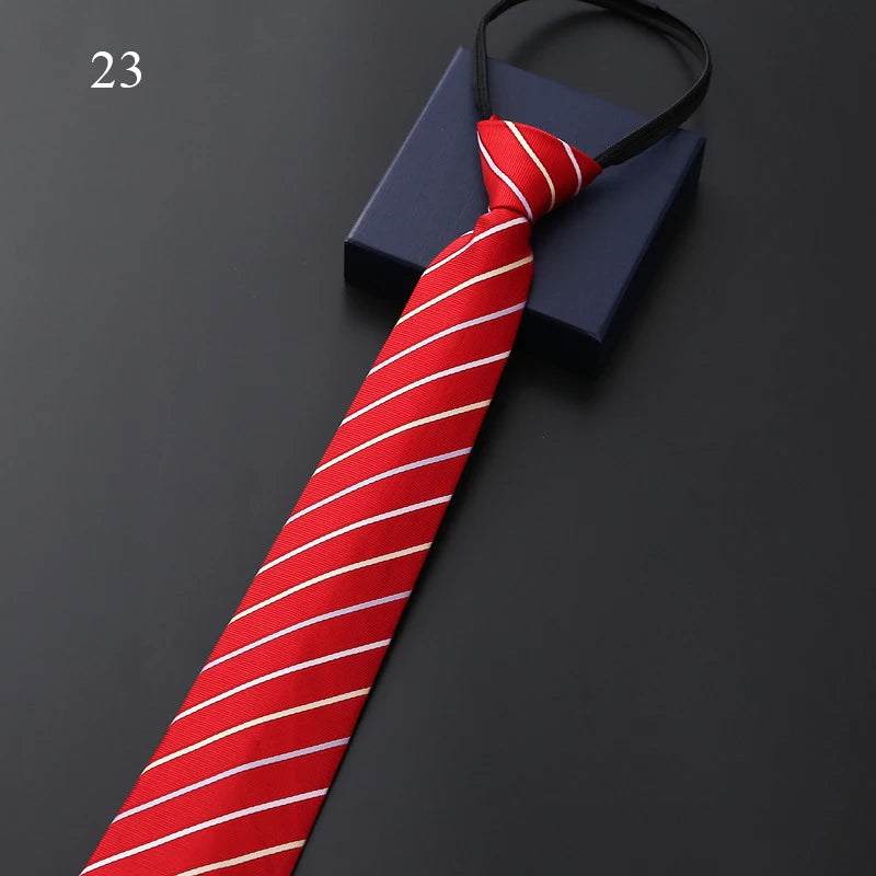 Red striped tie