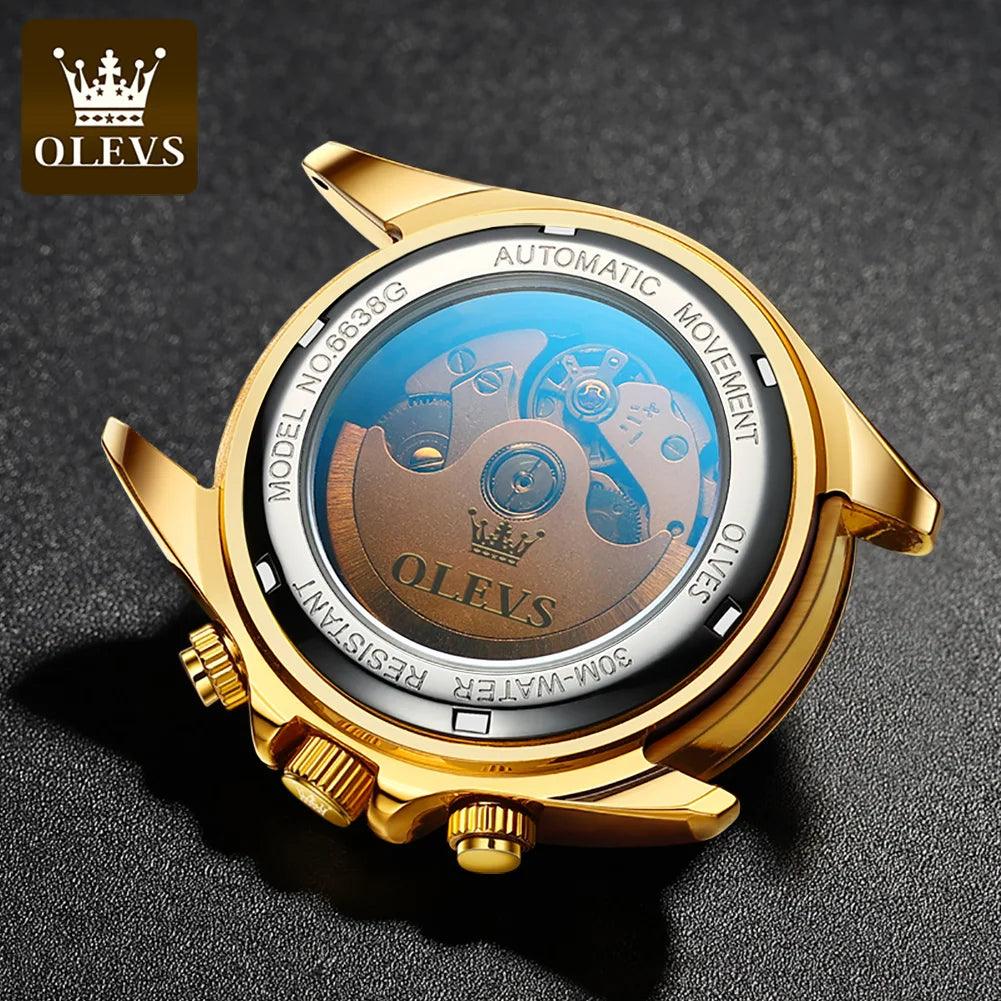 OLEVS Men's Automatic Mechanical Watch Waterproof Stainless Steel Strap Men's Mechanical Watch Fashion