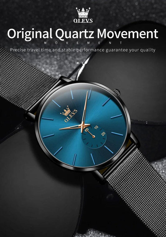 OLEVS Men's Minimalist Ultra-thin Original Quartz Watch