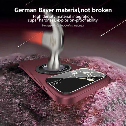 Phone case with German Bayer material on a dark background