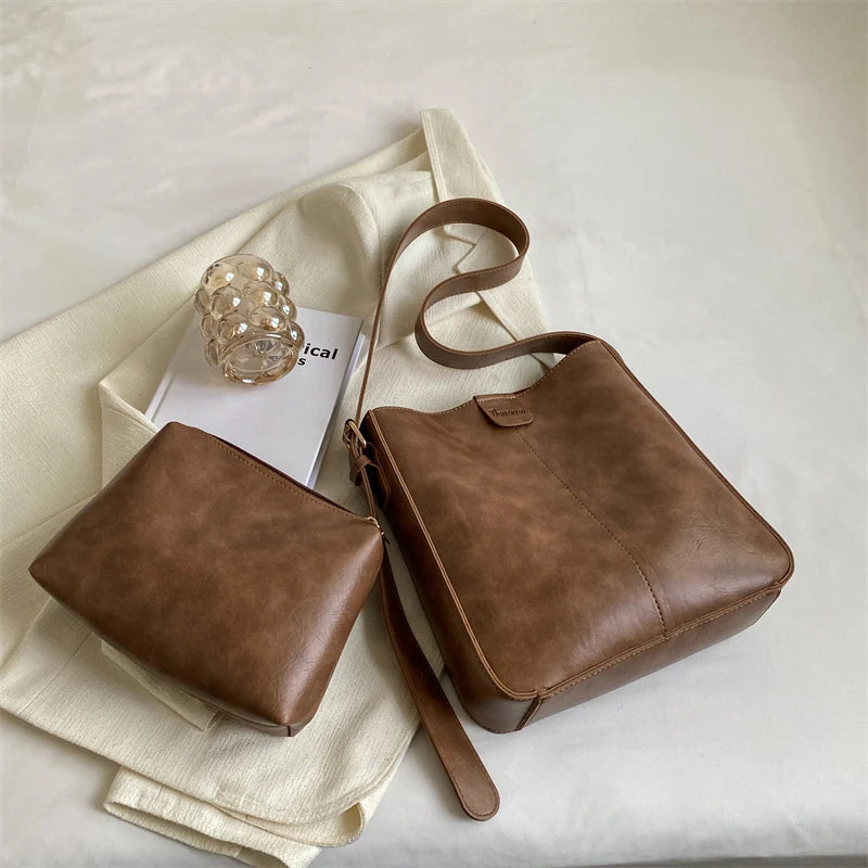 MOODS Retro Shoulder Tote Bag Set For Women