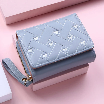 Women’s Tri-Fold Wallet – PU Leather Short Wallet