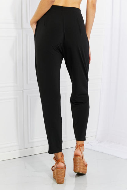 Zenana Pleated High Waist Pants with Side Pockets