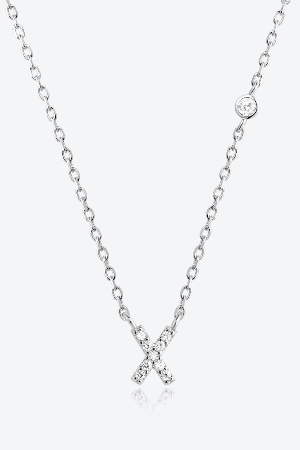 V To Z Zircon 925 Sterling Silver Necklace