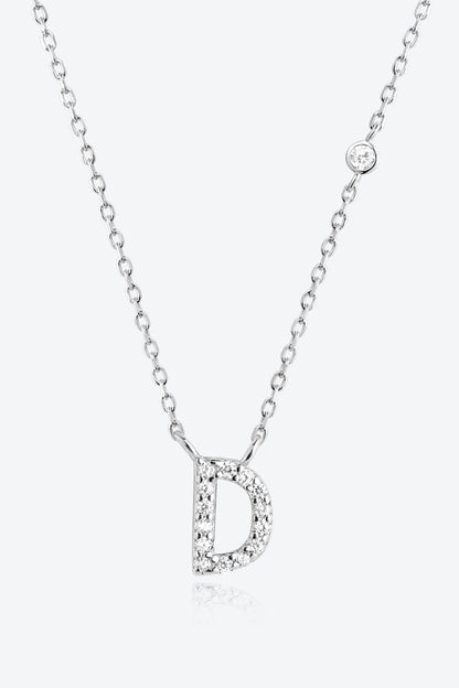 A To F Zircon 925 Sterling Silver Necklace