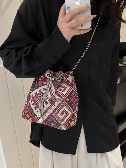 Printed Chain Bucket Bag Carauana Store