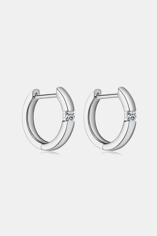 Moissanite 925 Sterling Silver Huggie Earrings