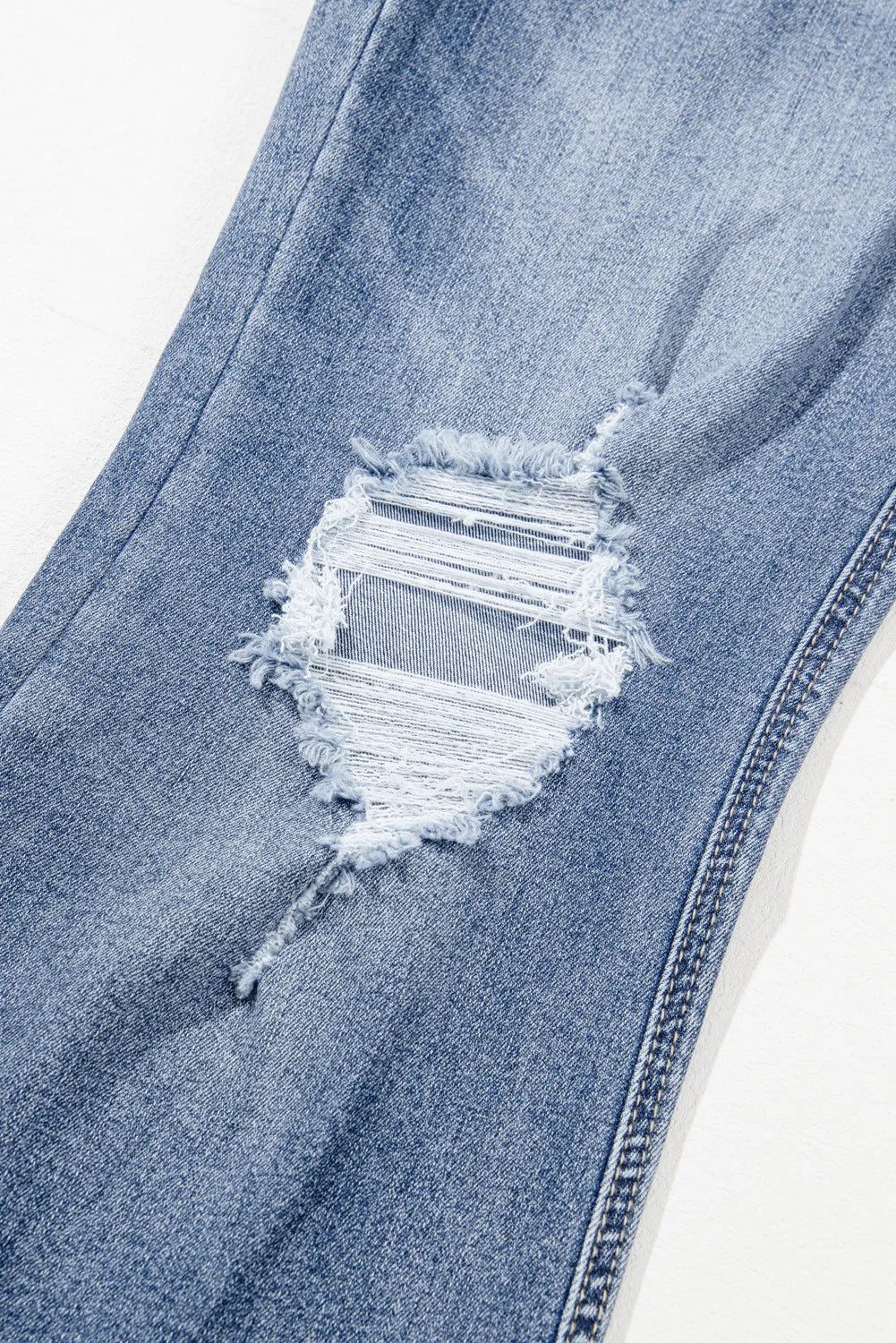 Distressed Raw Hem Bootcut Jeans Carauana Store