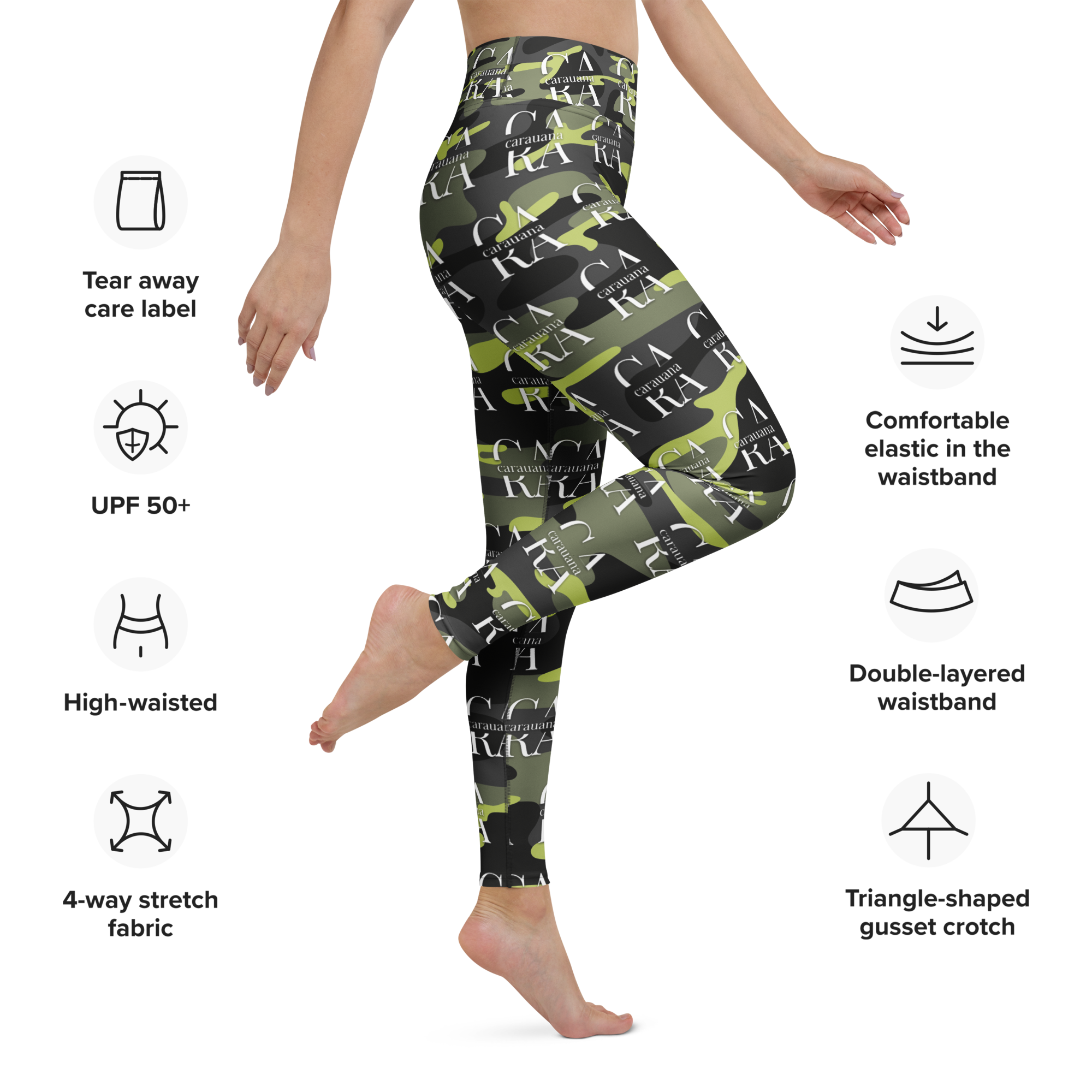 CaRaUaNa Leggings SPORT Green ARMY Carauana Store