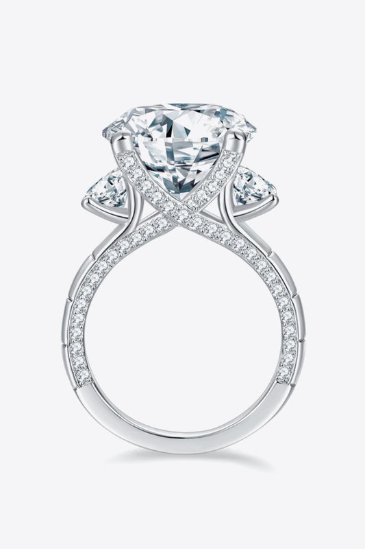 8.6 Carat Moissanite Platinum-Plated Ring