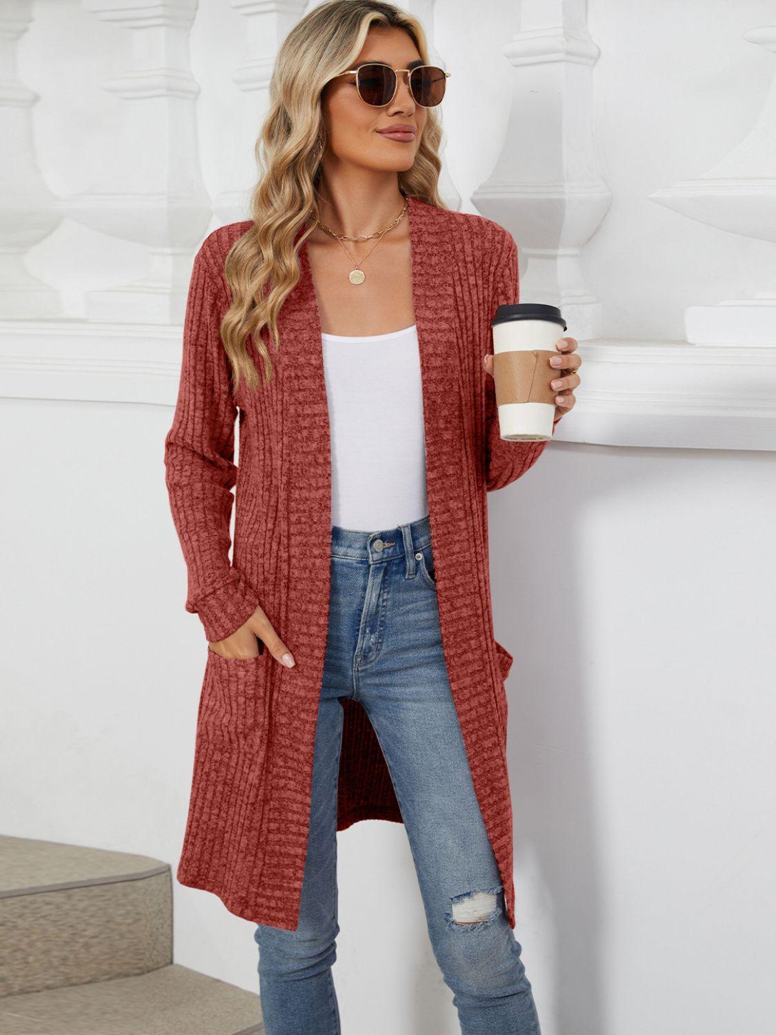 Open Front Long Sleeve Cardigan