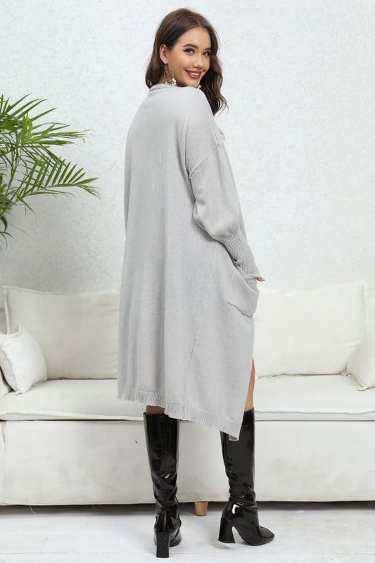 Open Front Dropped Shoulder Cardigan Carauana Store