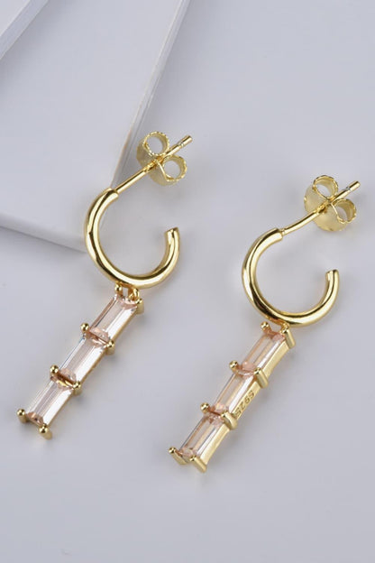 Inlaid Zircon 925 Sterling Silver Earrings