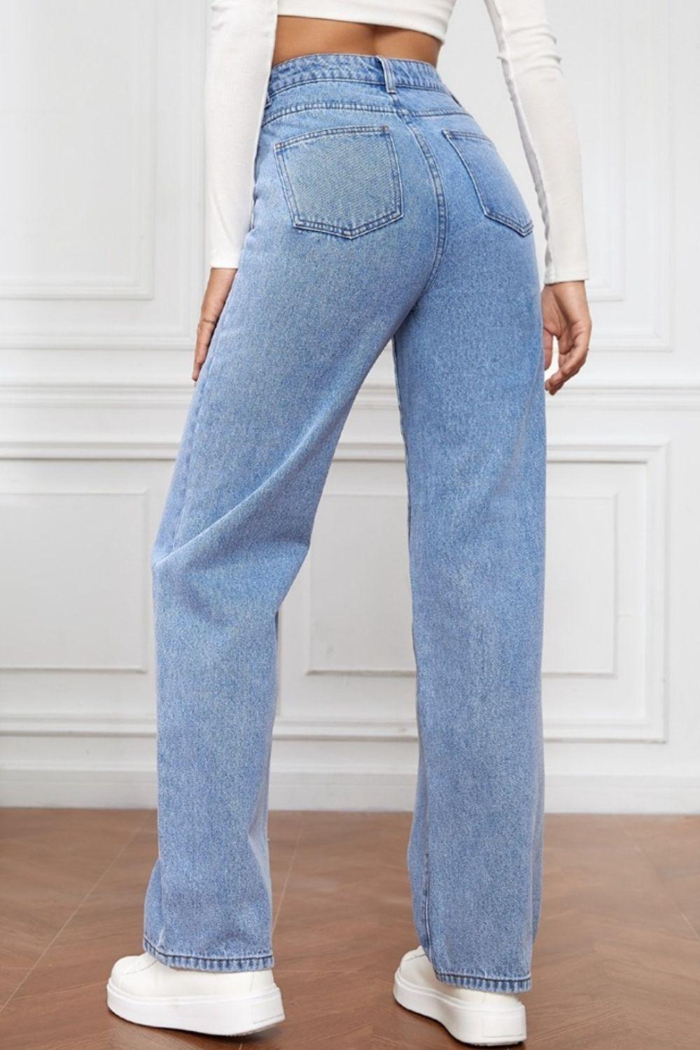 High Waist Straight Jeans