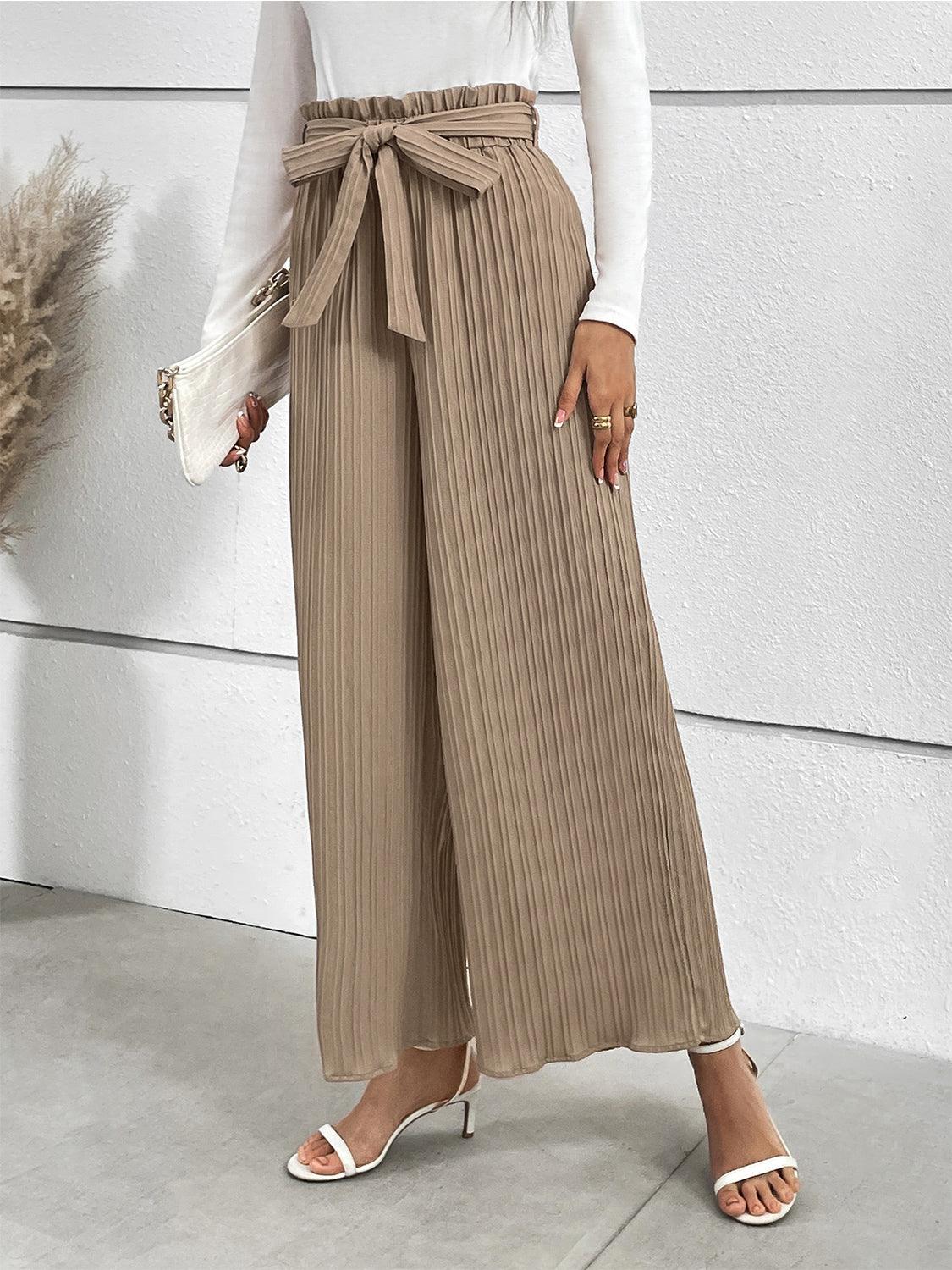 Tied Wide Leg Long Pants