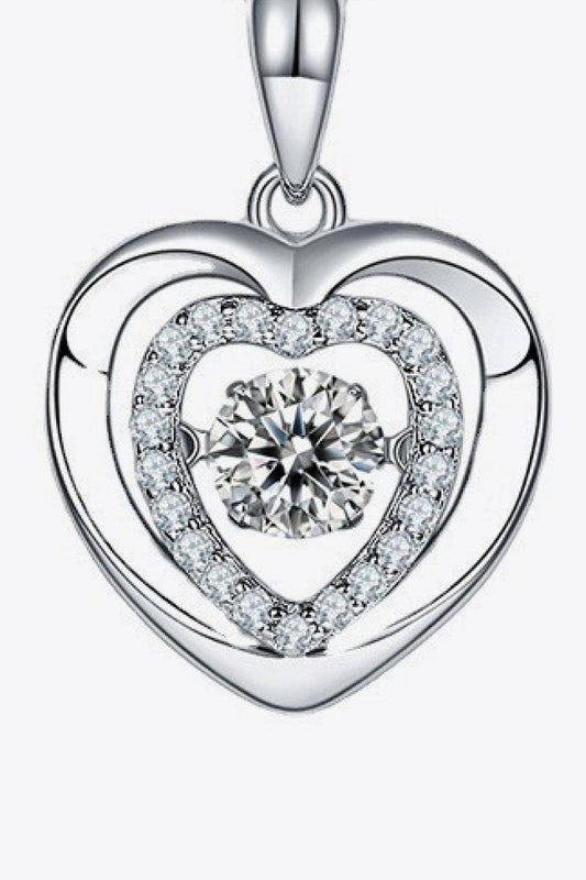 Moissanite Heart Pendant Necklace Carauana Store