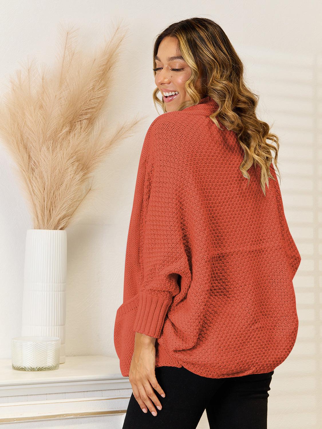 Angel Wings Open Front Cardigan with Pockets