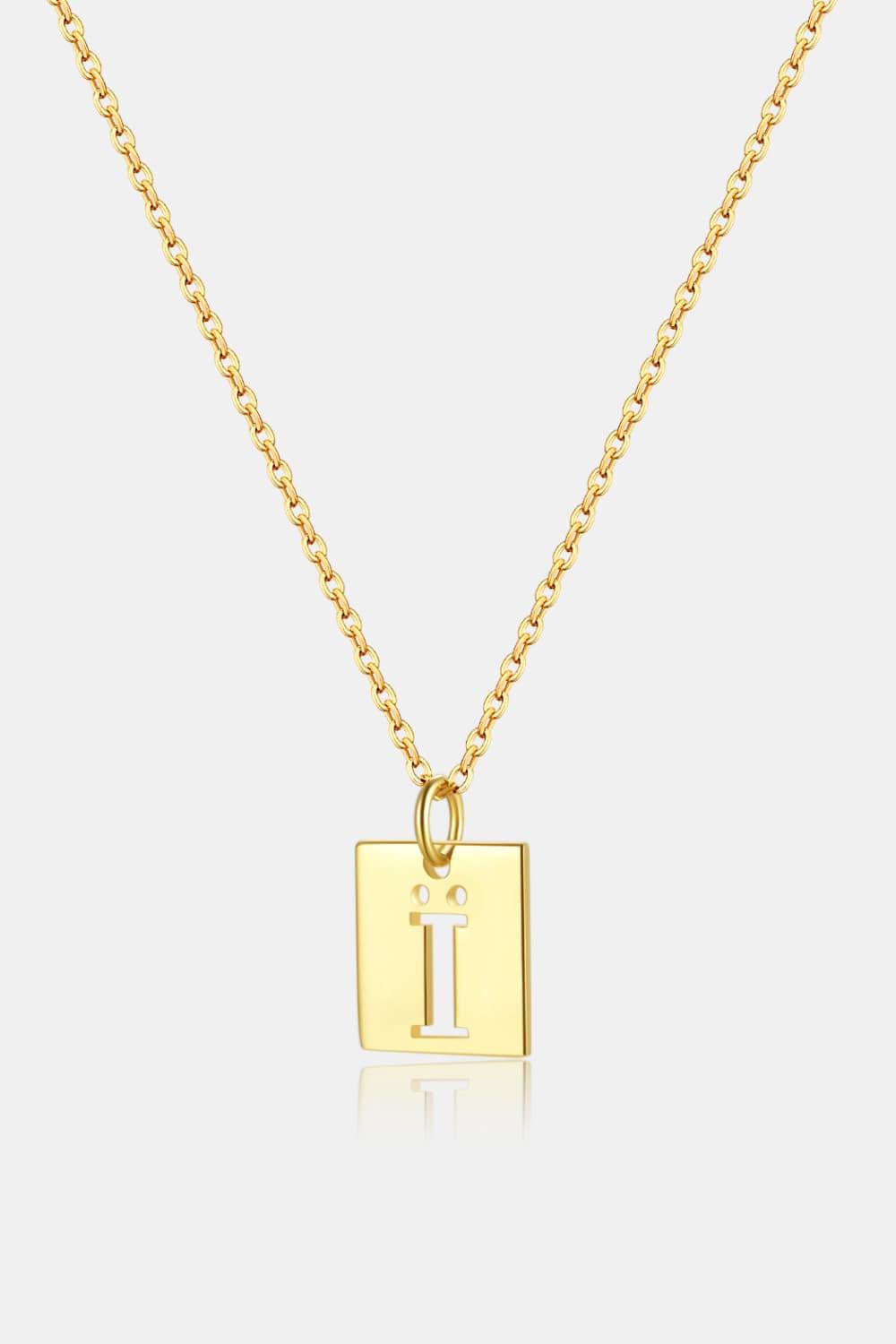 Cutout Rectangle Pendant Necklace