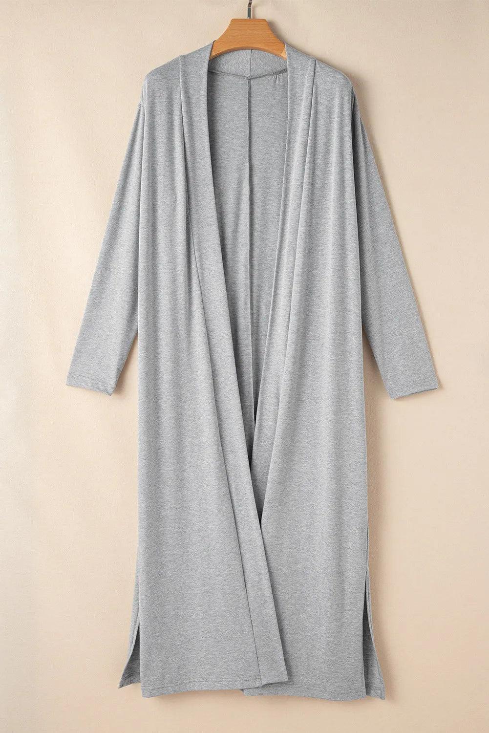 Open Front Long Sleeve Cardigan and Pants Lounge Set