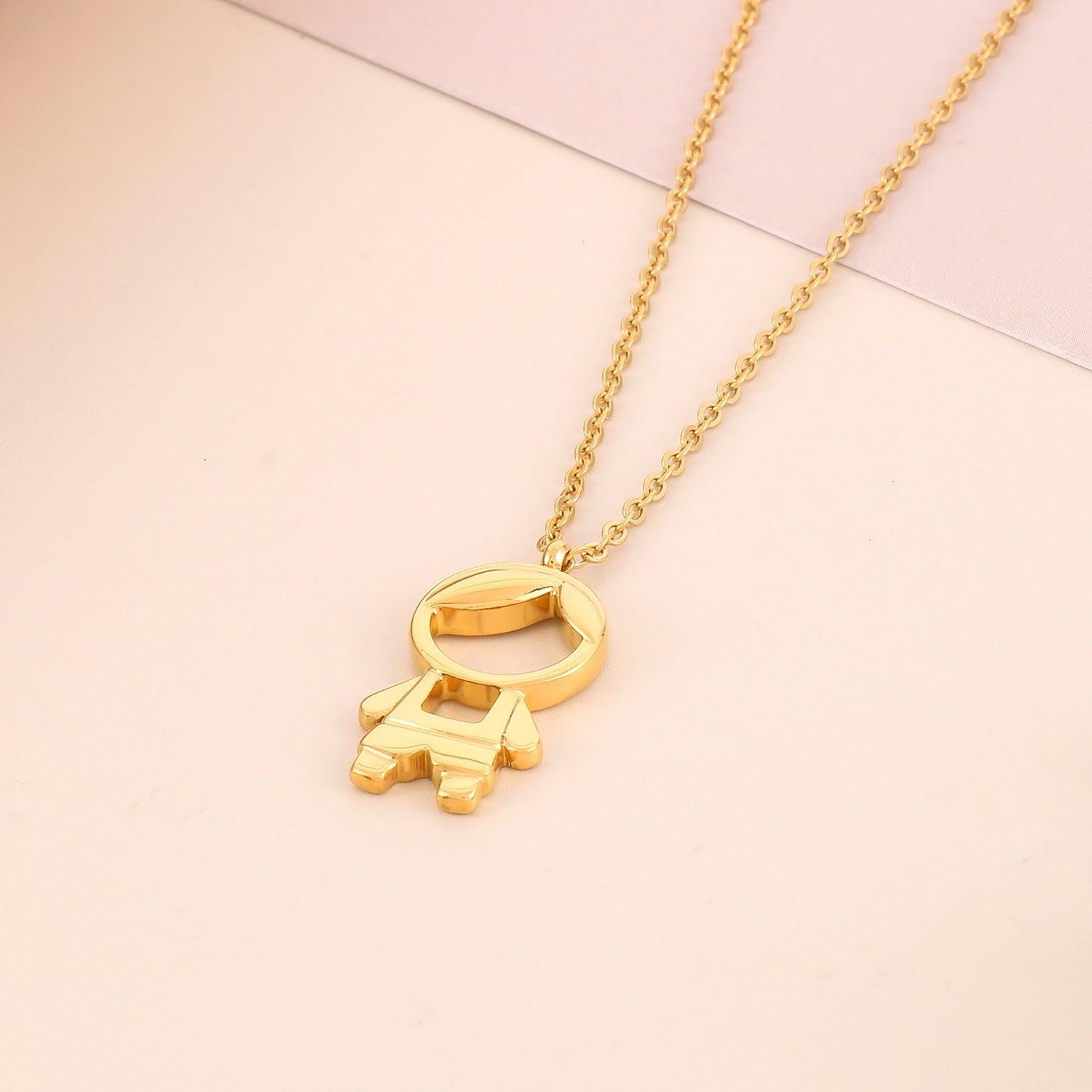 Pendant Rhinestone Stainless Steel Necklace