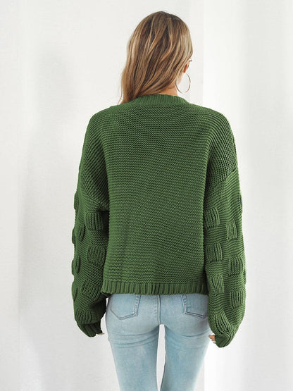 Open Front Ribbed Trim Cardigan