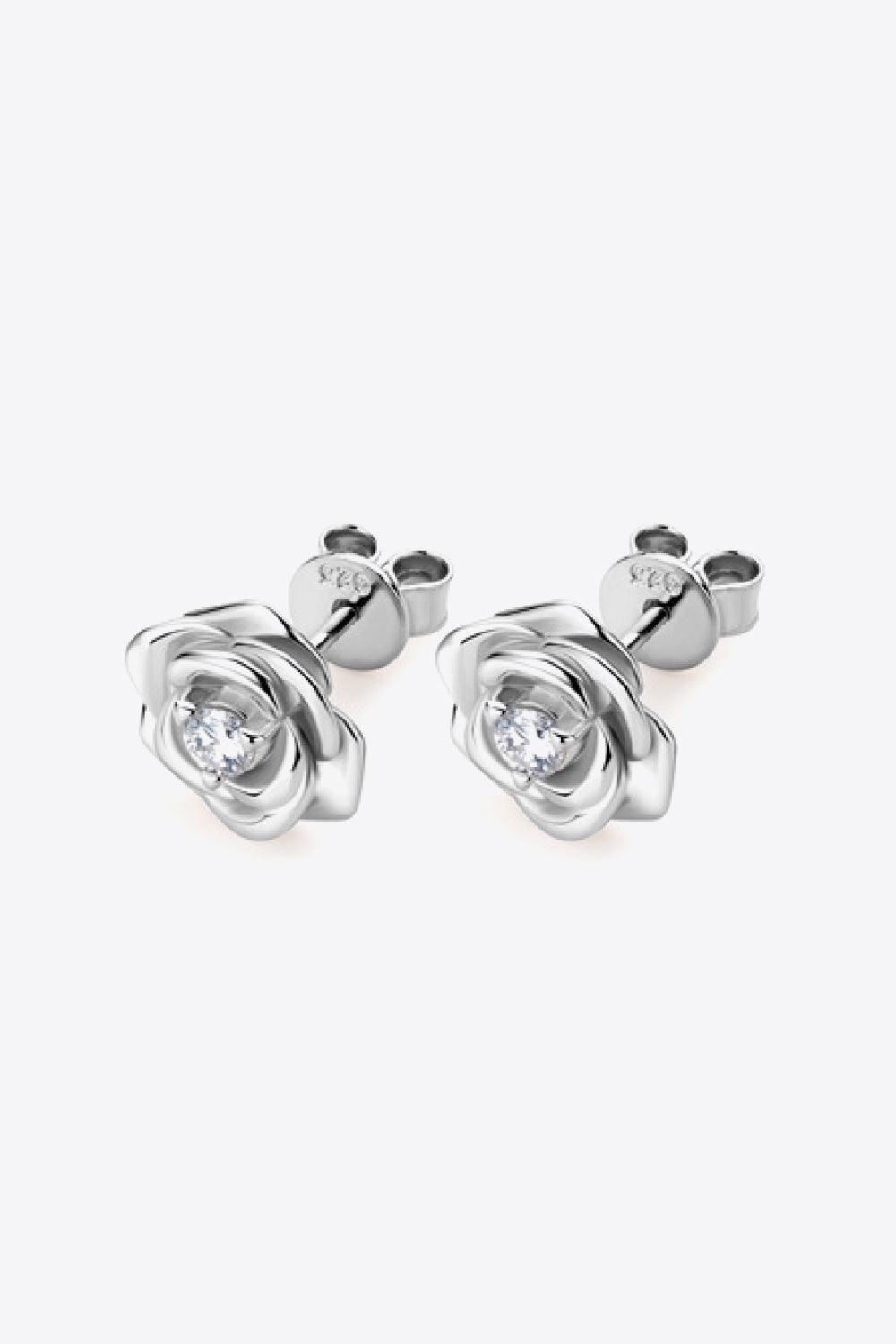 Adored Moissanite Flower 925 Sterling Silver Earrings