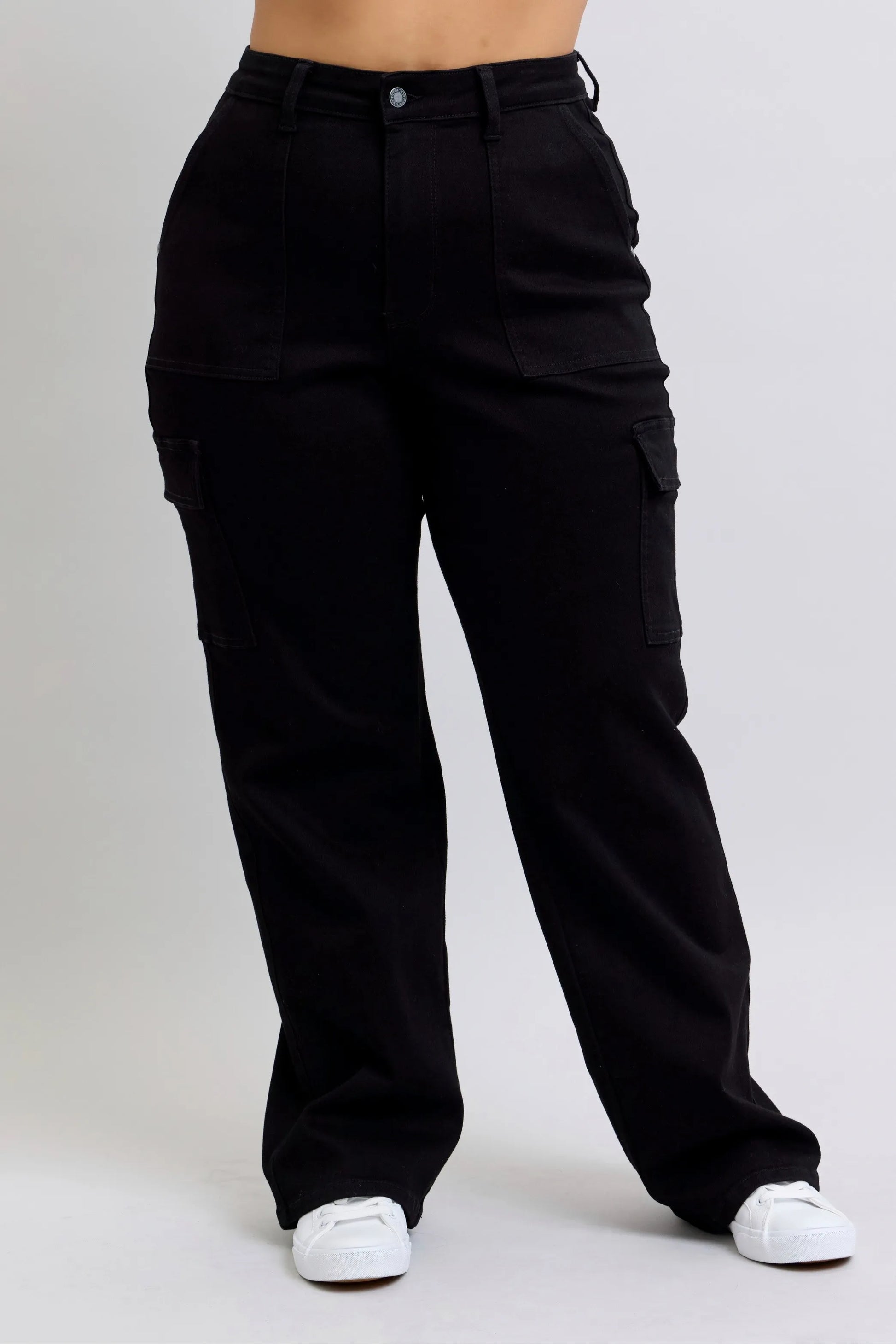 Judy Blue Full Size High Waist Cargo Wide Leg Jeans Plus Size Carauana Store