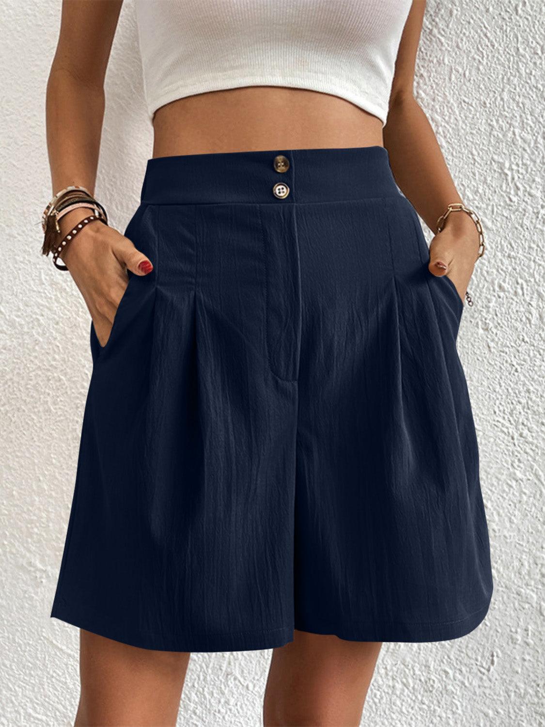 High Waist Shorts with Pockets