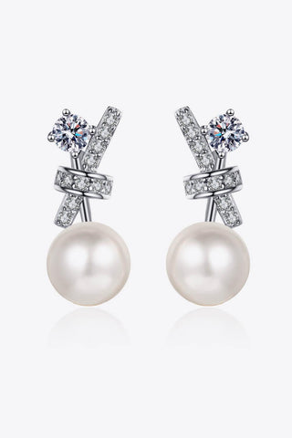 Pearl Moissanite Stud Earrings