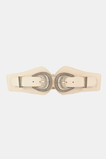 Shell Double Buckle Elastic Wide Belt CaRaUaNa Fashion