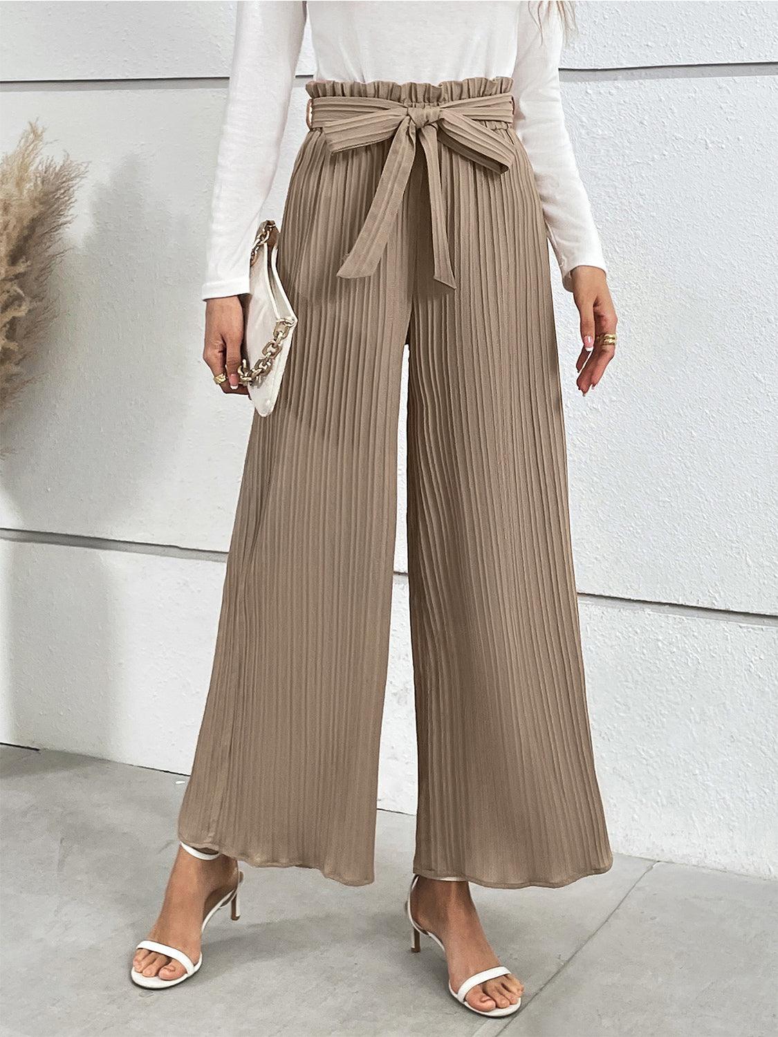 Tied Wide Leg Long Pants