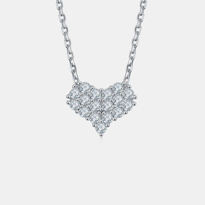 Moissanite 925 Sterling Silver Heart Necklace