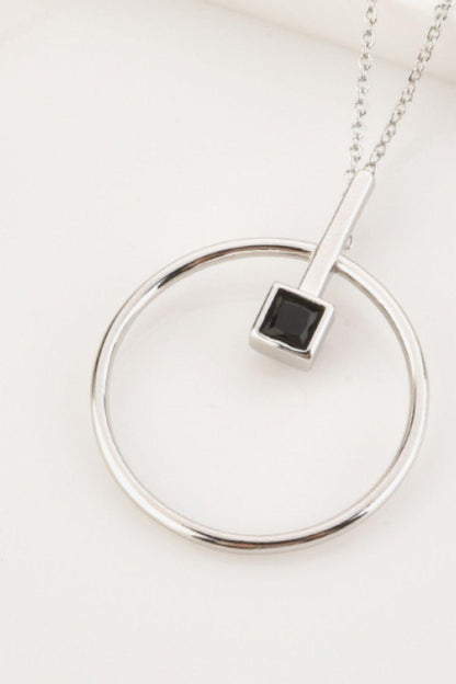 Black Zircon 925 Sterling Silver Necklace