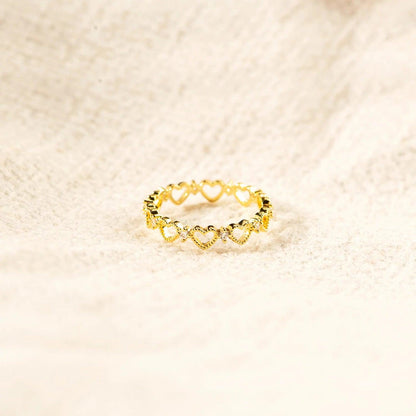 Heart Shape 18K Gold-Plated Ring