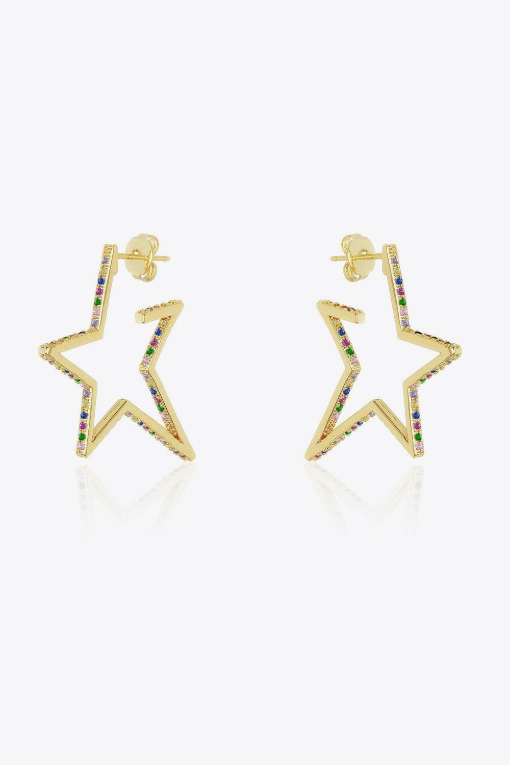 Zircon Star 925 Sterling Silver Earrings