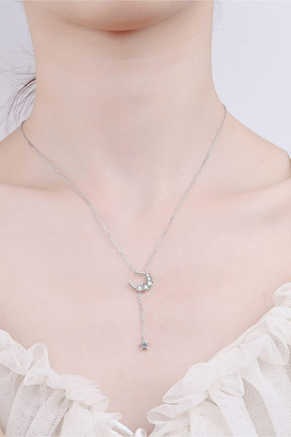 Star & Moon Moissanite Necklace