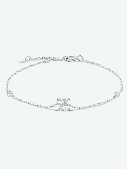 V To Z Zircon 925 Sterling Silver Bracelet